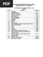 MHADA INFORMATION BOOKLET ENGLISH INdex