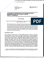 A Different Perspective On Using Multiple Internal Rates of Return The Irr Parity Technique