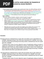 Exemption For Capital Gains Arising On Transfer of Residential House Property