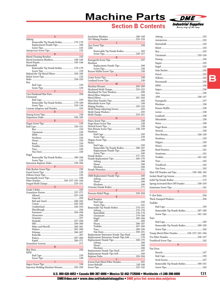 Section B Machine Parts PDF | PDF