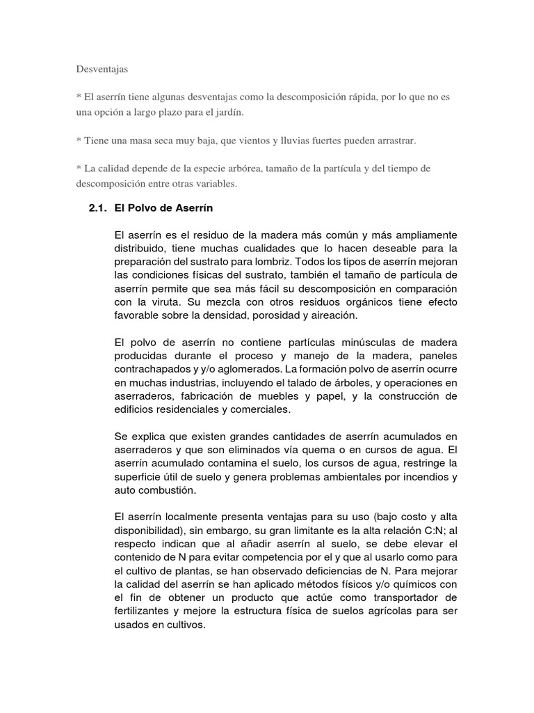 Aserrin | PDF | Compost | Madera