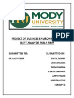 Project of Business Environment On Slept Analysis For A Firm
