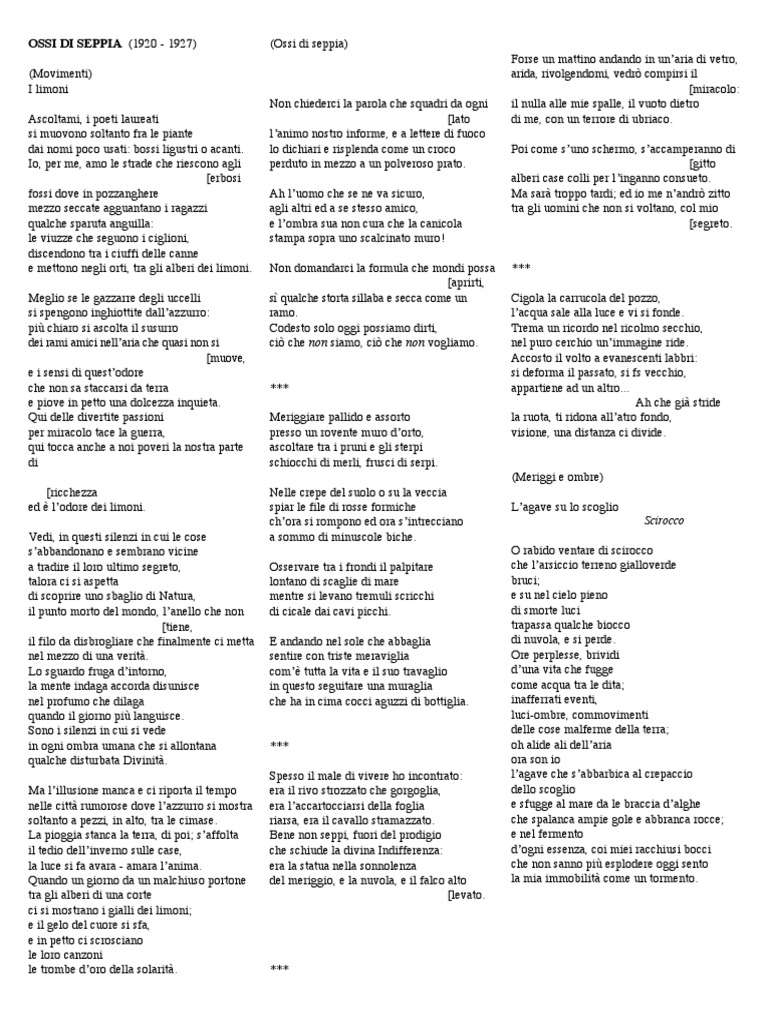 MontaleOssi Di Seppia PDF