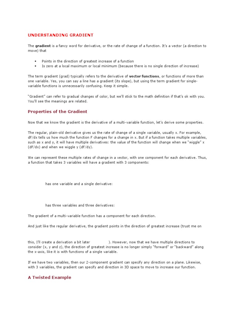 Understanding the Gradient in Mathematics | PDF | Derivative | Flux