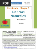 Plan 3er Grado - Bloque 5 Ciencias Naturales