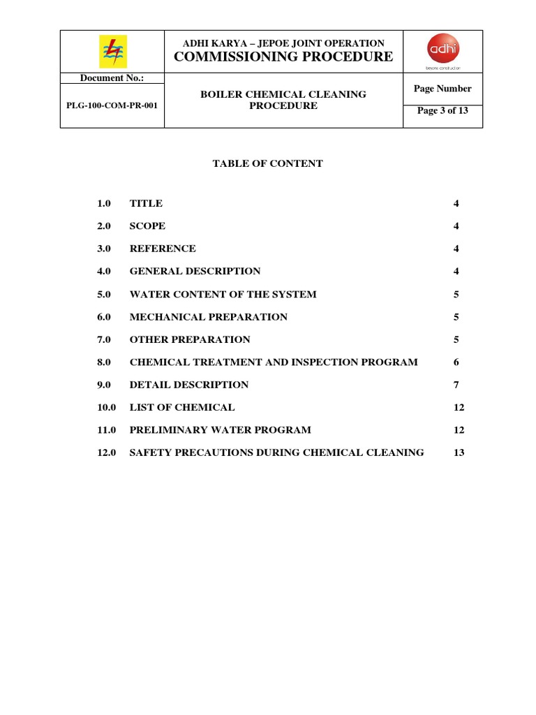 237187601BoilerChemicalCleaningProcedure.pdf Boiler Steam