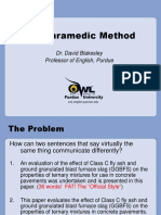 The Paramedic Method: Dr. David Blakesley Professor of English, Purdue
