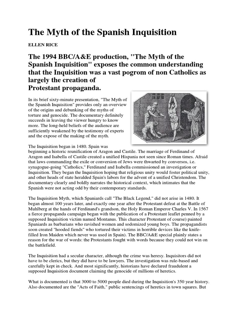 Debunking the Spanish Inquisition Myths | PDF | Spanish Inquisition ...