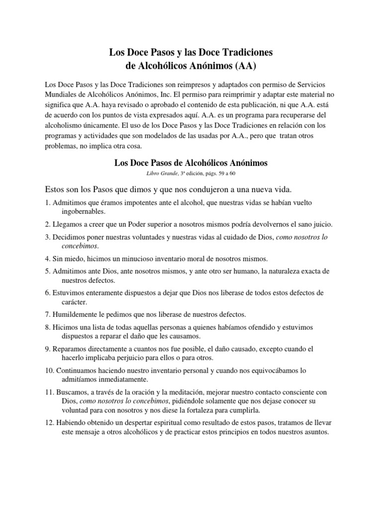 12 Pasos y 12 Tradiciones de AA alcoholicos anonimos Science