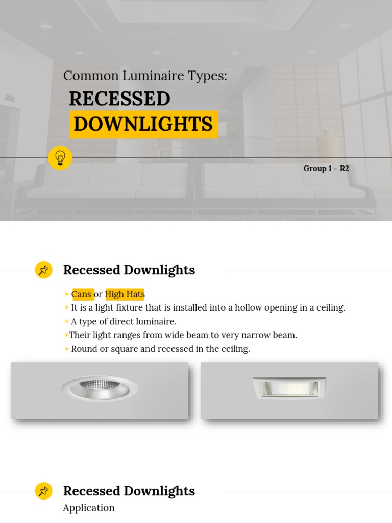 Types and Applications of Recessed Downlights | PDF | Lighting | Light