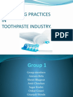 Marketing Practices IN Toothpaste Industry.: D - Division Siom