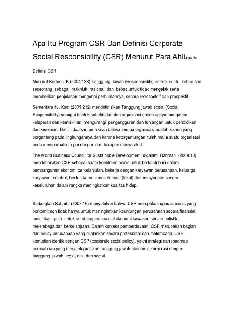 Apa Itu Program CSR Dan Definisi Corporate Social Apa Itu Program CSR Dan Definisi Corporate Social