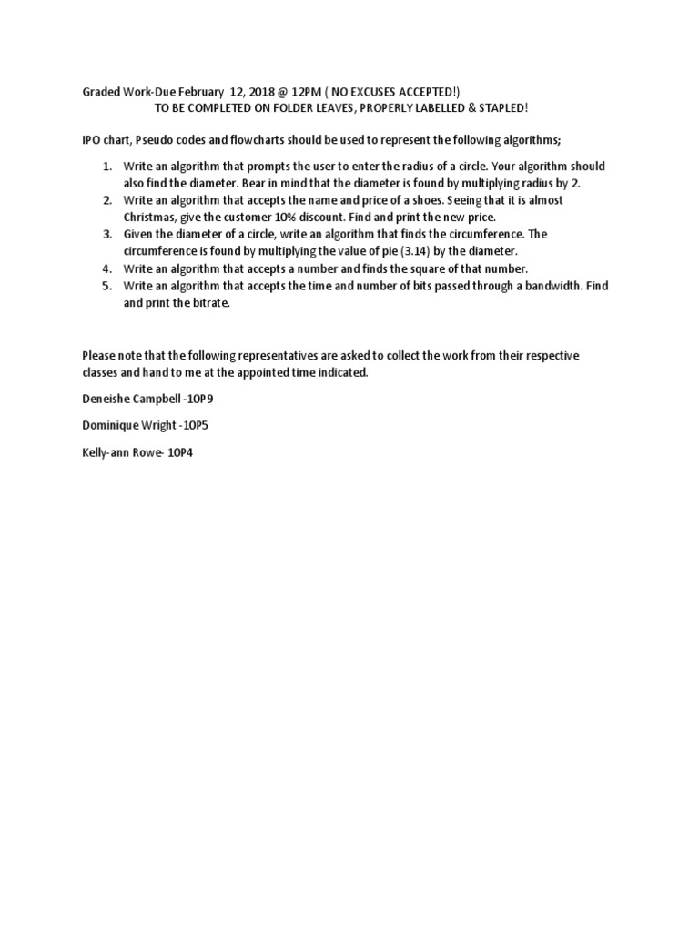 Algorithm Worksheet | PDF | Applied Mathematics | Areas Of Computer Science