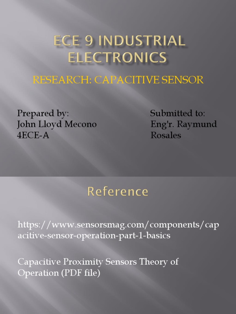 Capacitive Sensor Applications Overview | PDF | Capacitor | Capacitance