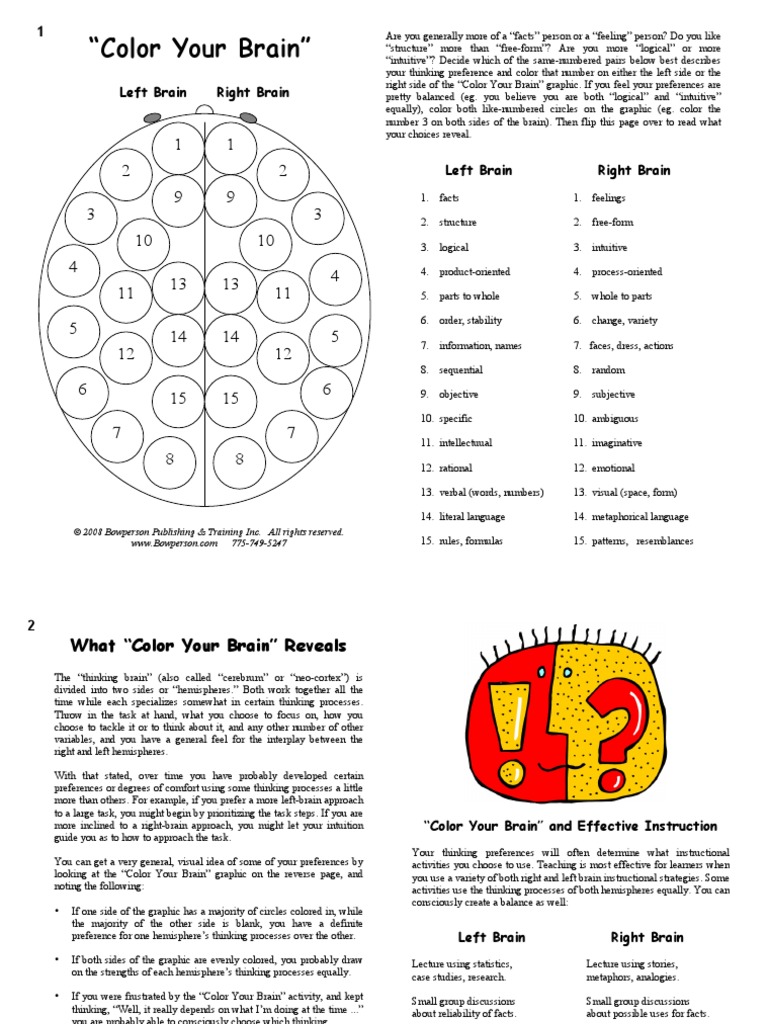 ColorYourBrainTFC PDF | PDF | Lateralization Of Brain Function | Thought