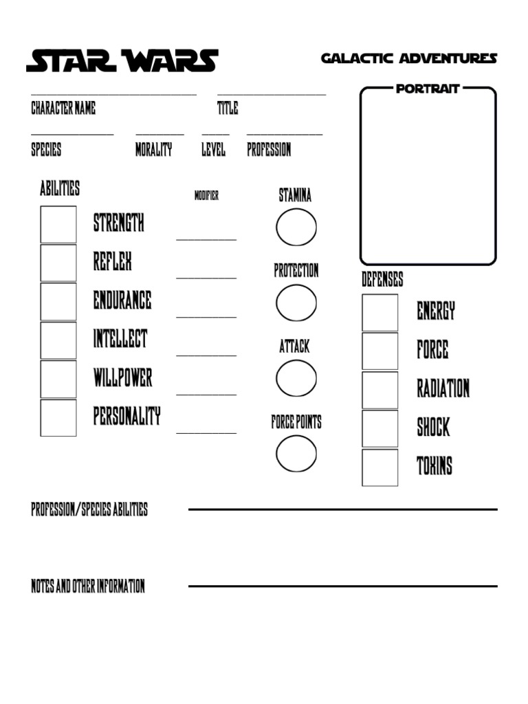 Star Wars Character Stats Guide | PDF