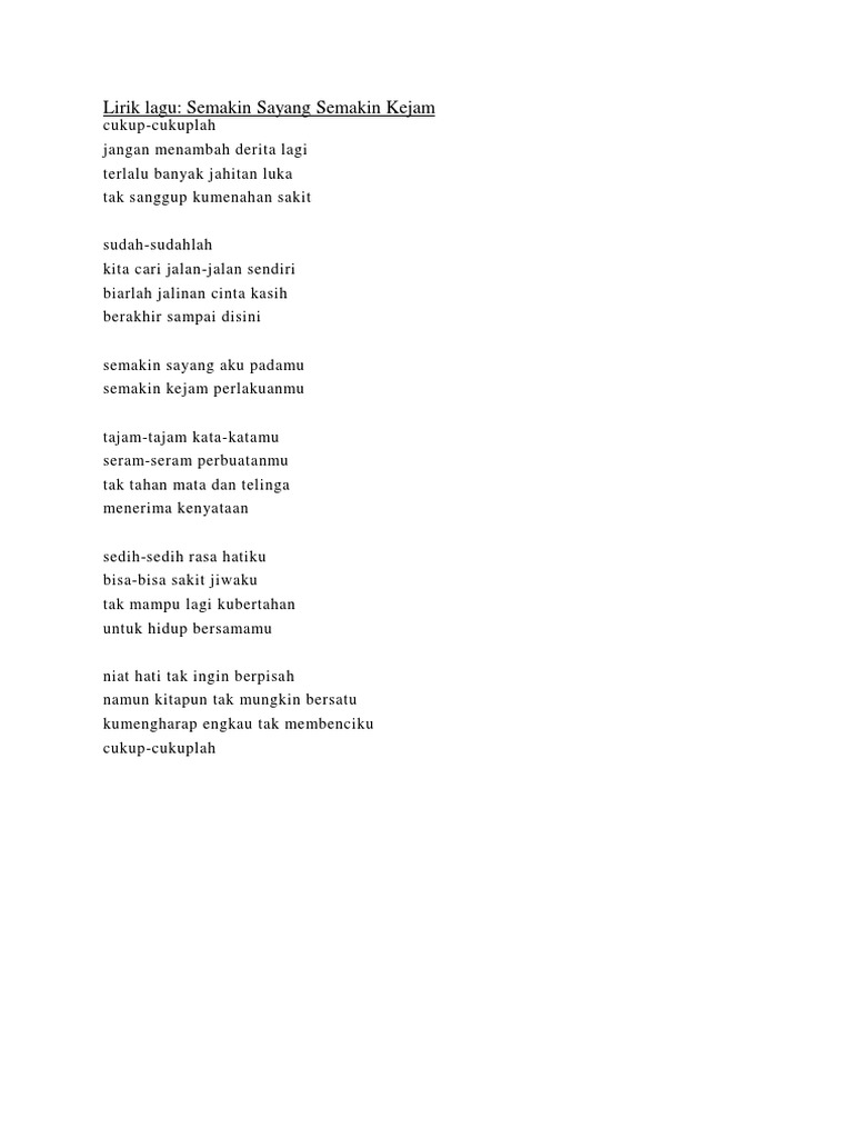 Lirik Lagu Dangdut Pdf