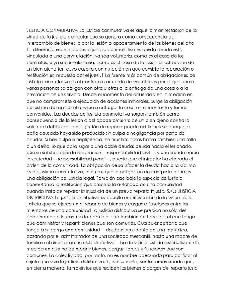 Justicia Conmutativa y Distributiva | PDF | Justicia | Crimen y violencia