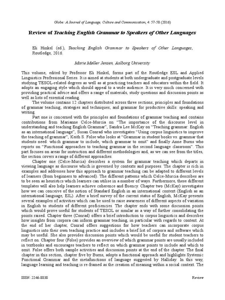TESOL Grammar Teaching Guide | PDF | English As A Second Or Foreign ...