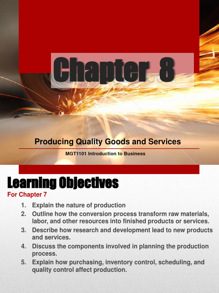 Chapter 8 Producing Quality Goods and Services | PDF | Operations ...