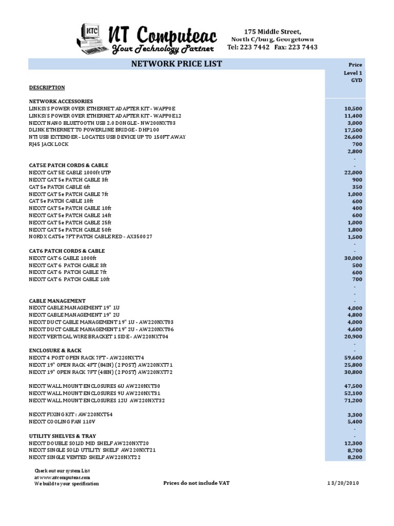 Nt Computeac Price List