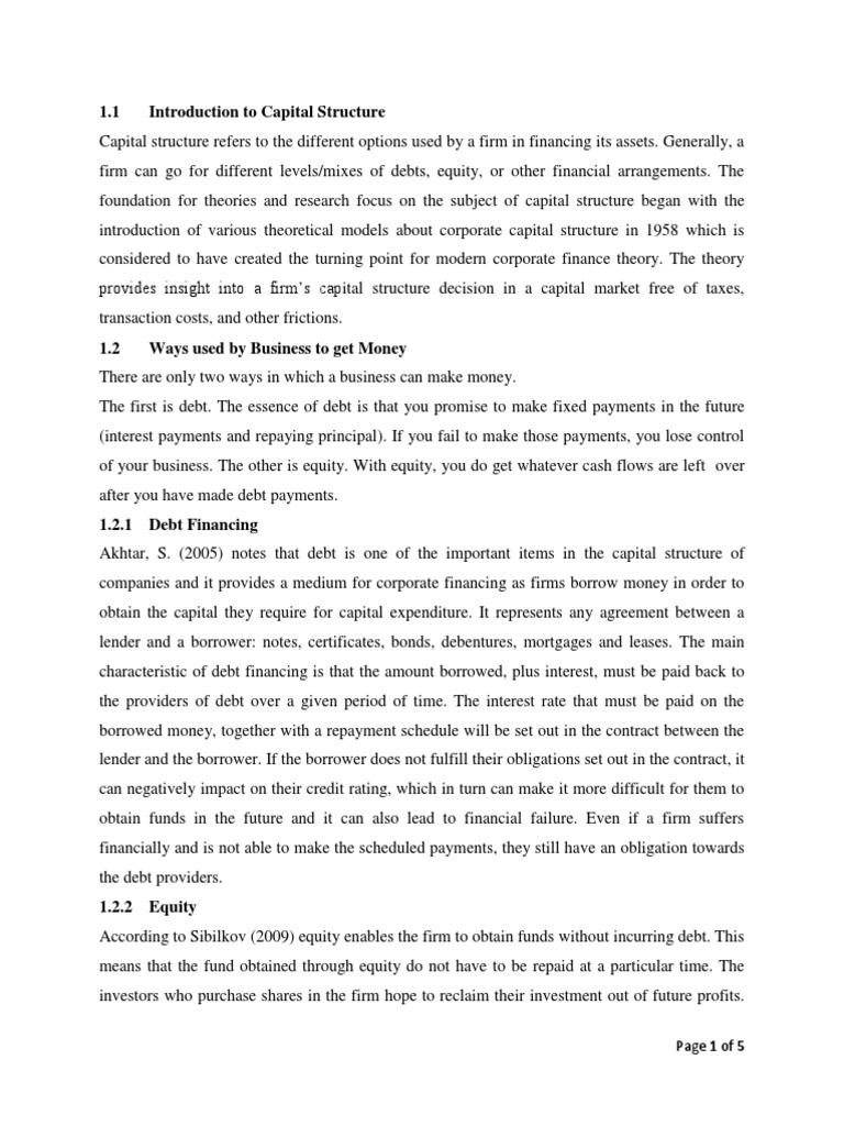 Understanding Capital Structure Basics | PDF | Financial Capital ...