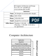 ECE 462/562 Computer Architecture and Design: T-TH 12:30-1:45 in HARV210 WWW - Ece.arizona - Edu/ Ece462