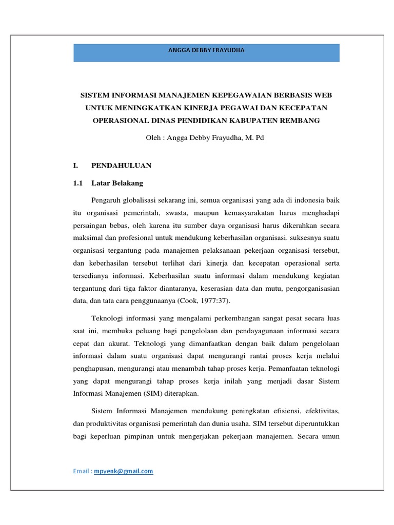 Sistem Informasi Manajemen Kepegawaian