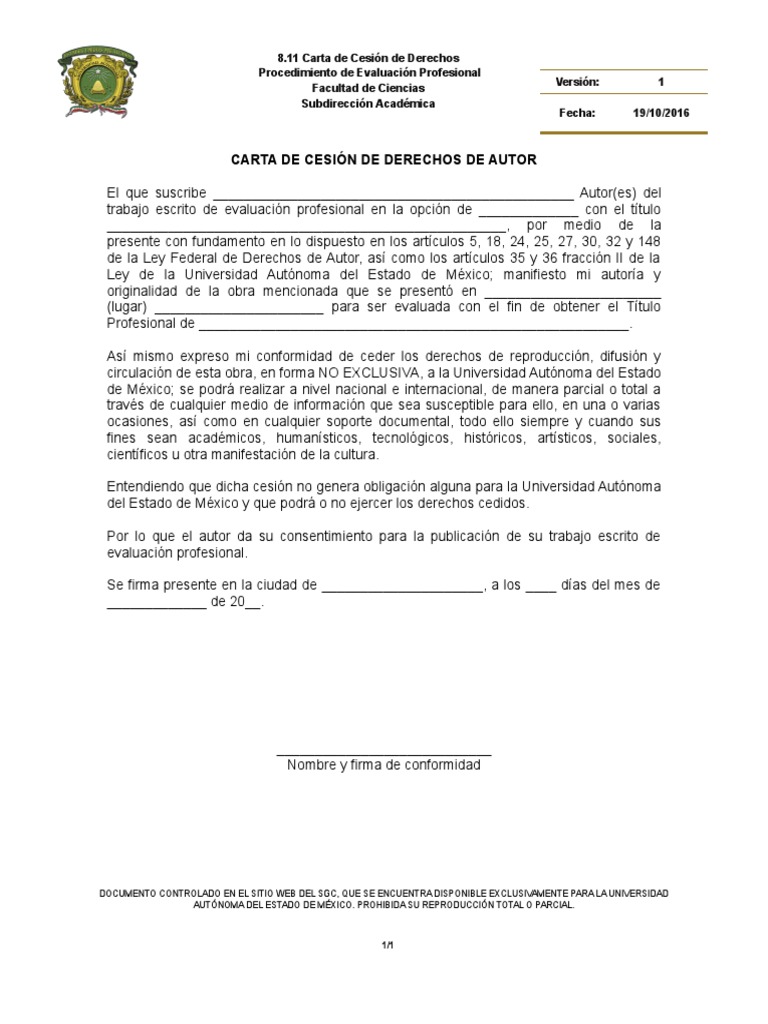 811 Carta De Cesion De Derechos V1 19102016 2doc Universidad