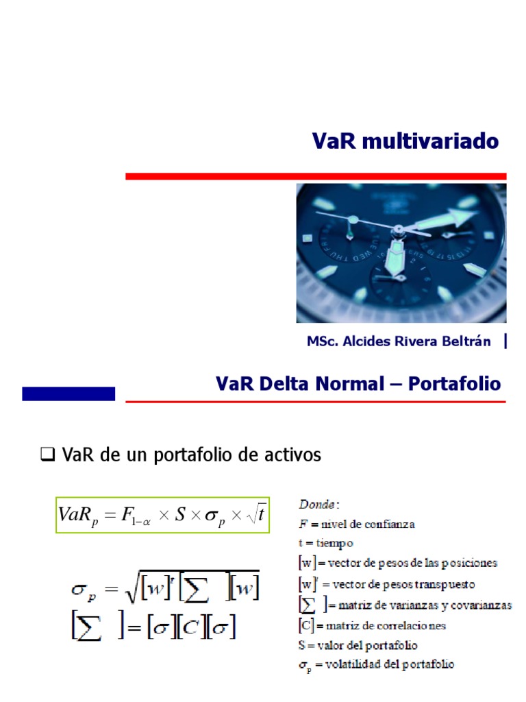 VaR Delta Normal en Portafolios | PDF | Matriz (Matemáticas ...