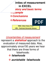 History and Basic Terms Example References Conclusions: Uncertainties of Measurement in Excel
