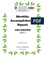 Monthly Accomplishment Report December 2017