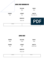 Jadwal Piket Kebersihan Mes