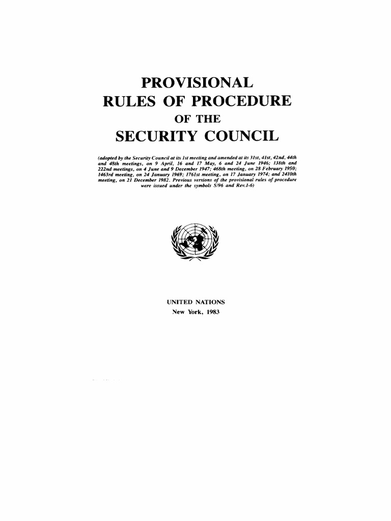 Rules UNSC PDF | PDF
