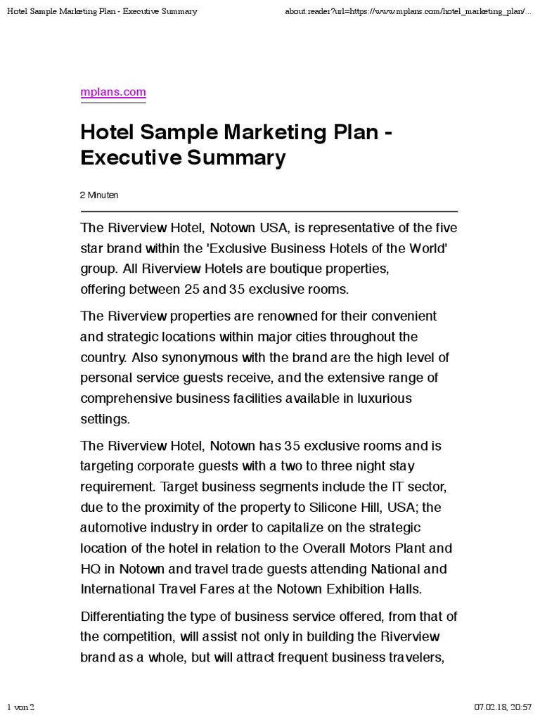 hotel-sample-marketing-plan-executive-summary-strategic-management