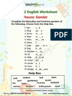 Worksheets For Class 2 English - Nouns Gender
