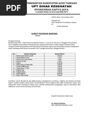 Atk Surat Pesanan Barang