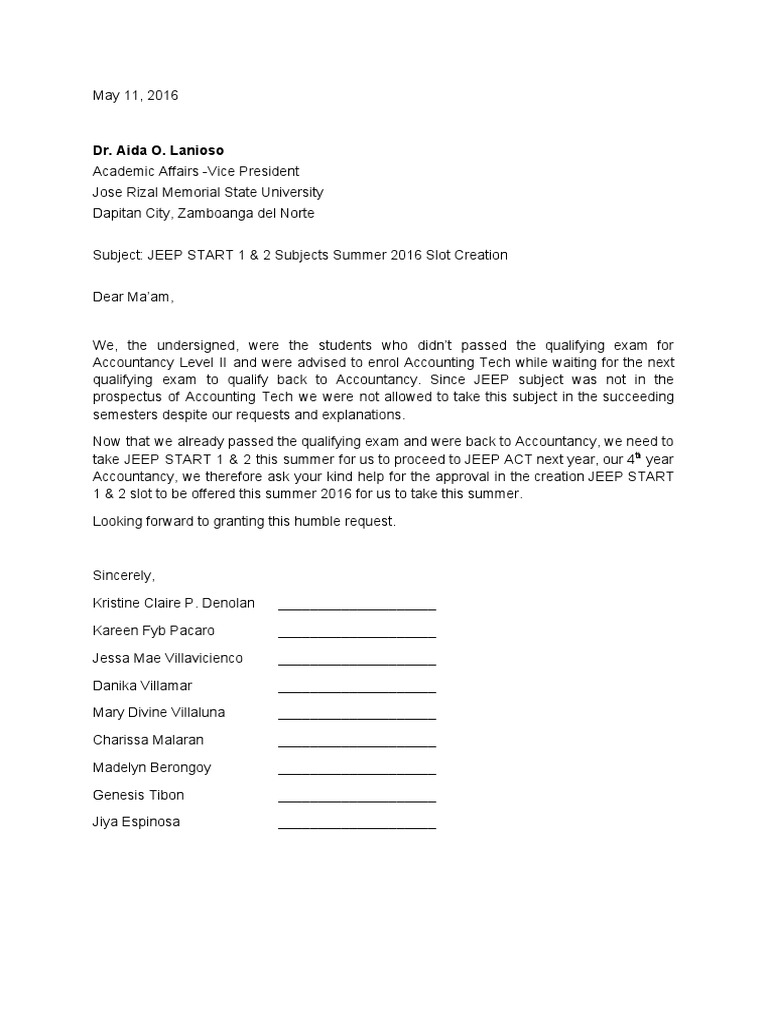 Request for JEEP Subjects Summer 2016 | PDF