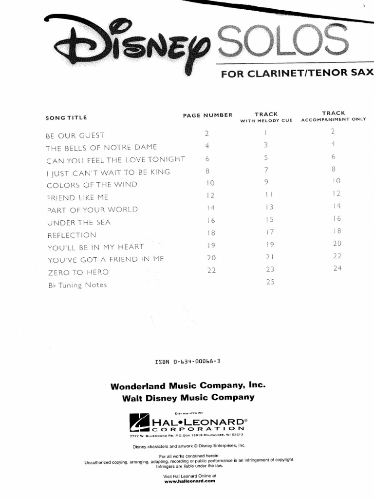 Disney Solos For (Libro) PDF