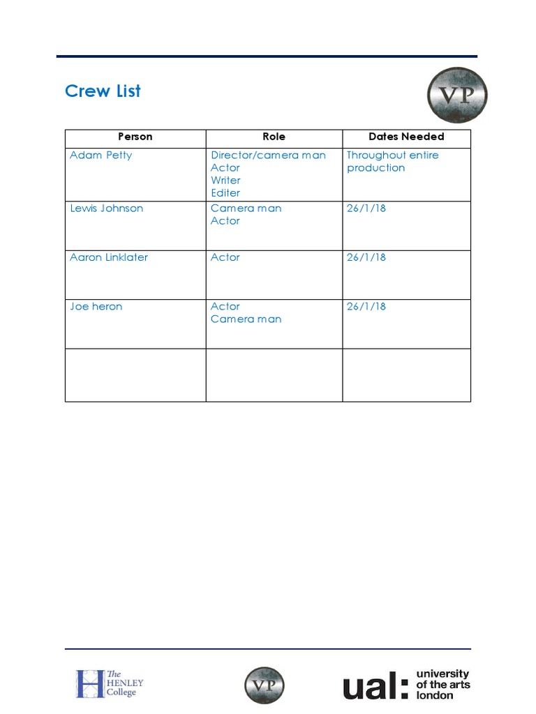 Crew List | PDF