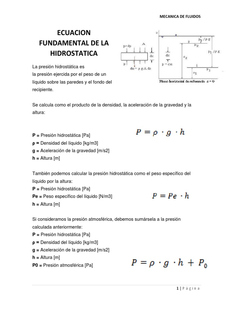 Ecuación Fundamental de La Hidrostatica Fases