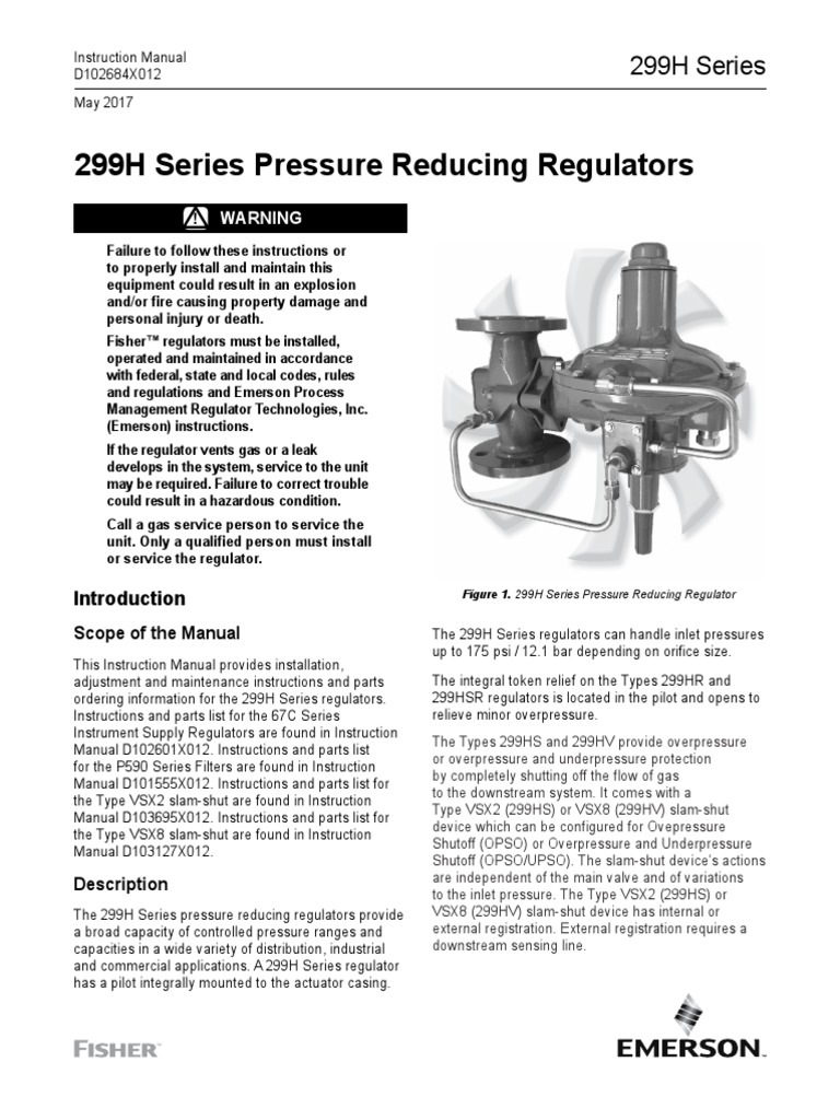 299h Series Pressure Reducing Regulator Instruction Manual Valve