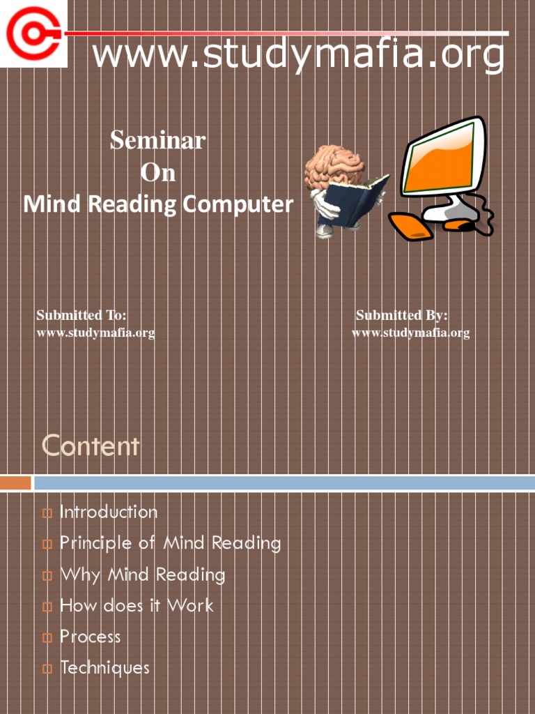 Mind Reading Computer Seminar Overview | PDF | Neuroscience | Cognitive ...