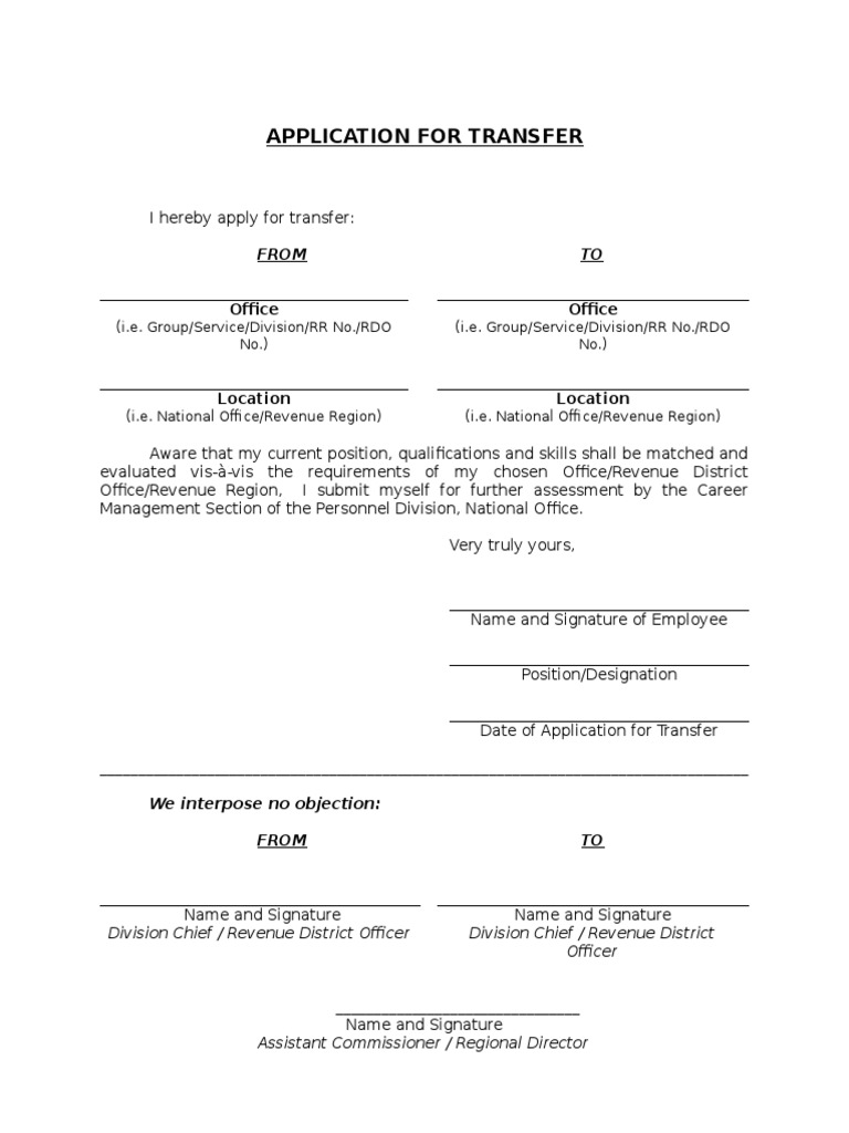 Application 4 Transfer | PDF | Government | Government Information