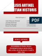 Analisis Artikel Penelitian Historis