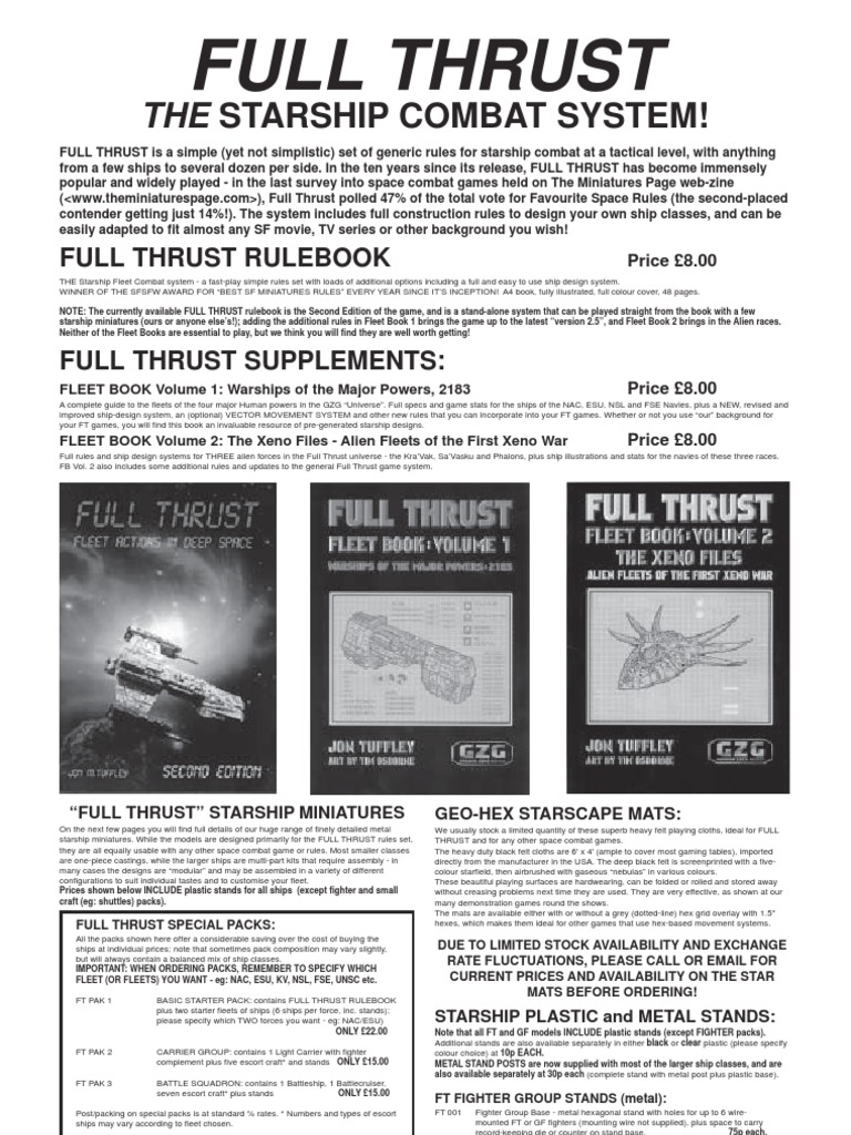 Full Thrust Starship Combat Rules | PDF | Royal Navy | Cruiser
