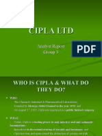 Cipla LTD Analyst Report