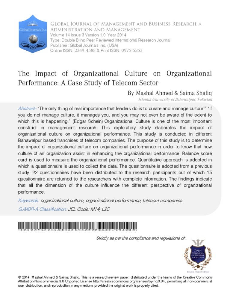 4 The Impact of Organizational Culture | PDF | Organizational Culture ...