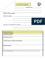 Lesson Plan Template: Planning Information