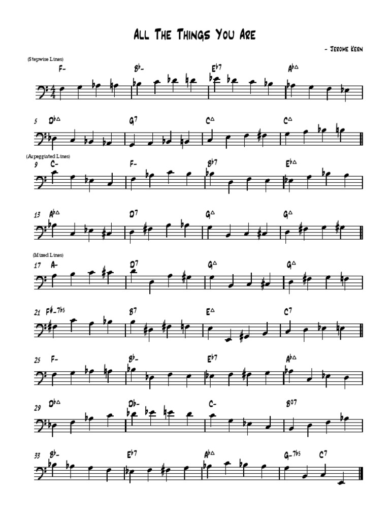 All The Things Bass Line From Walking Bass Lines Part 2 PDF Formes
